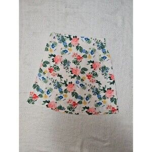 Old Navy Linen Blend Mini Skirt White Floral